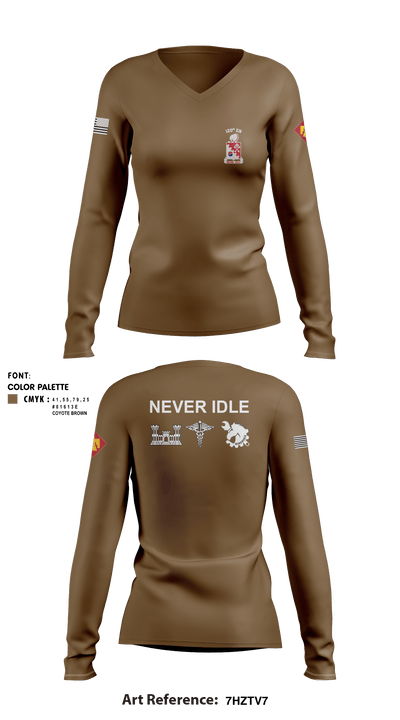 120th Engineers 83495982 Women's Long Sleeve V-neck Shirt - 7