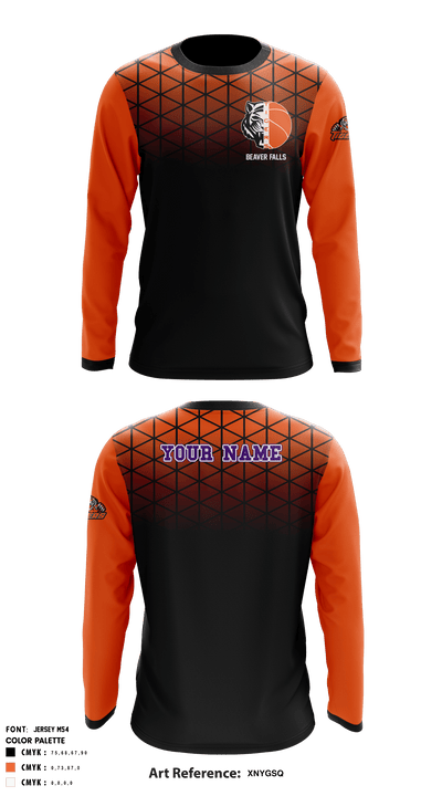 Beaver Falls High School Basketball 36400233 Long Sleeve Shooting Shirt - 1
