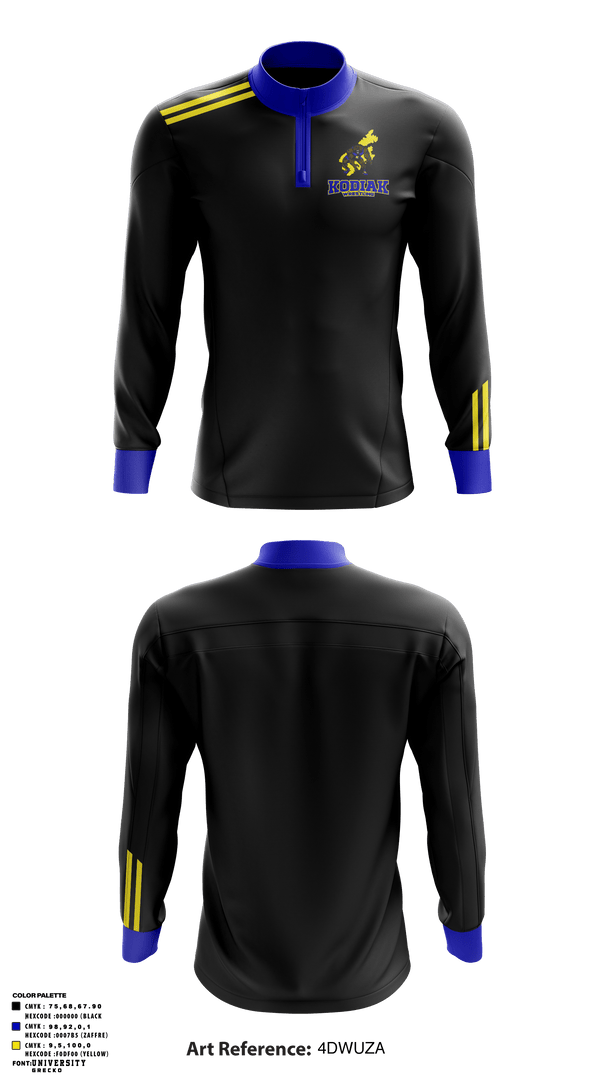 Quarter Zip Jacket, Kodiak Wrestling Club, Wrestling, Teamtime, Team time, sublimation, custom sports apparel, team uniforms, spirit wear, spiritwear, sports uniforms, custom shirts, team store, custom team store, fundraiser sports, apparel fundraiser