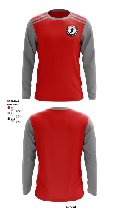 Calgary Foothills Little League 65986473 Long Sleeve Performance Shirt - 1