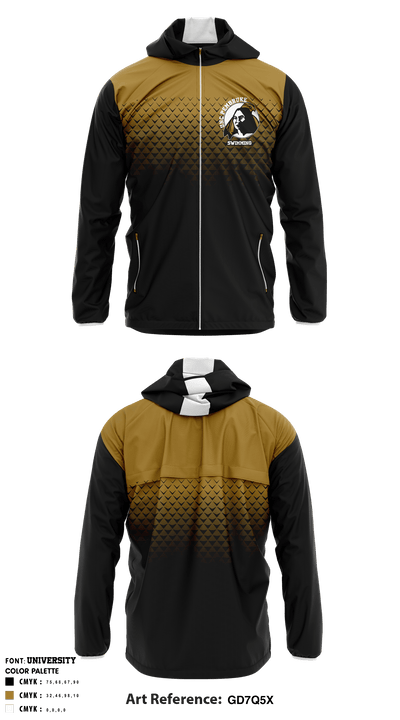 UNC Pembroke Swimming 81957673 Windbreaker - 1