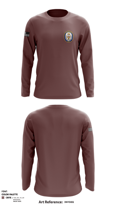 USS CÁRTER HALL 91136277 Long Sleeve Performance Shirt - 1