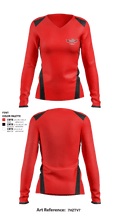 Renton Redhawks 34124165 Women's Long Sleeve V-neck Shirt - 4
