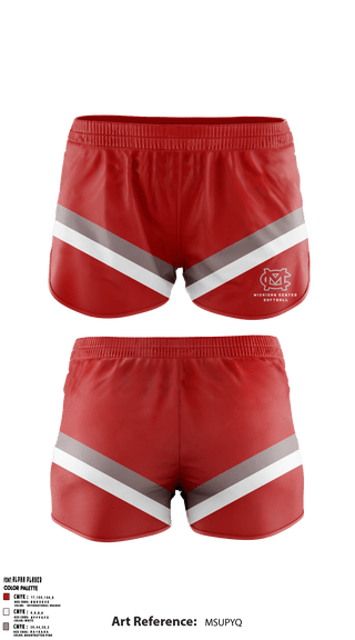 Women's Shorts, Michigan Center Senior High School Softball, Softball, Teamtime, Team time, sublimation, custom sports apparel, team uniforms, spirit wear, spiritwear, sports uniforms, custom shirts, team store, custom team store, fundraiser sports, apparel fundraiser