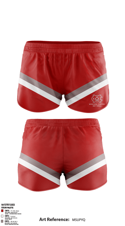 Michigan Center Senior High School Softball 94719254 Women's Shorts - 1