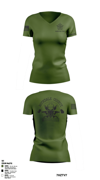 Women's Short Sleeve Vneck Shirt, RCSO Fugitive Unit, Police, Teamtime, Team time, sublimation, custom sports apparel, team uniforms, spirit wear, spiritwear, sports uniforms, custom shirts, team store, custom team store, fundraiser sports, apparel fundraiser