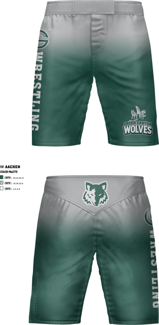 Fight Shorts, Green Canyon High School Wrestling, Wrestling, Teamtime, Team time, sublimation, custom sports apparel, team uniforms, spirit wear, spiritwear, sports uniforms, custom shirts, team store, custom team store, fundraiser sports, apparel fundraiser