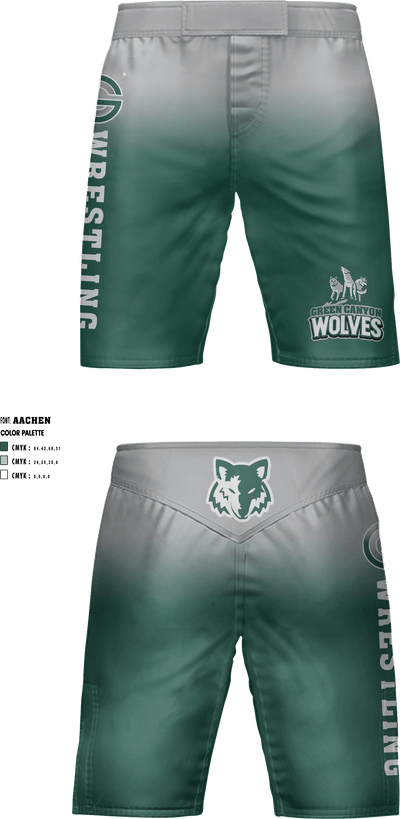 Green Canyon High School Wrestling 54384005 Fight Shorts - 1