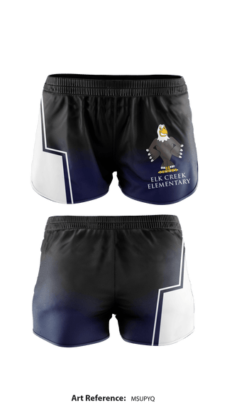 Women's Shorts, Elk Creek Elementary, School Spirit Store, Teamtime, Team time, sublimation, custom sports apparel, team uniforms, spirit wear, spiritwear, sports uniforms, custom shirts, team store, custom team store, fundraiser sports, apparel fundraiser