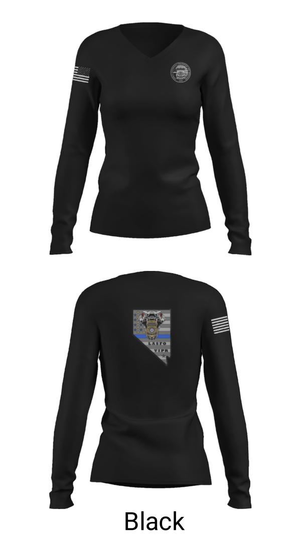 Women's Long Sleeve Vneck Shirt, , Police, Teamtime, Team time, sublimation, custom sports apparel, team uniforms, spirit wear, spiritwear, sports uniforms, custom shirts, team store, custom team store, fundraiser sports, apparel fundraiser