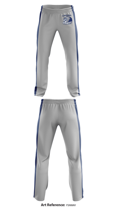 Clairemont Hawks Youth Football & Cheer 16851027 Sweatpants - 1