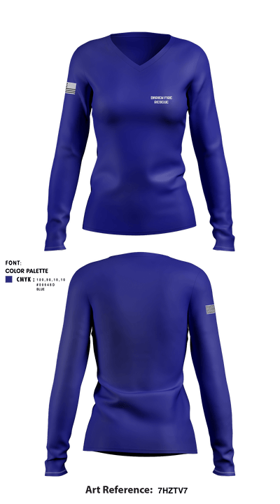 Darien fire/ rescue 72863582 Women's Long Sleeve V-neck Shirt - 1