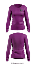 Lassen track & field 91737327 Women's Long Sleeve V-neck Shirt - 1