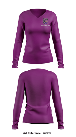 Women's Long Sleeve Vneck Shirt, Lassen track & field, Track & Field, Teamtime, Team time, sublimation, custom sports apparel, team uniforms, spirit wear, spiritwear, sports uniforms, custom shirts, team store, custom team store, fundraiser sports, apparel fundraiser