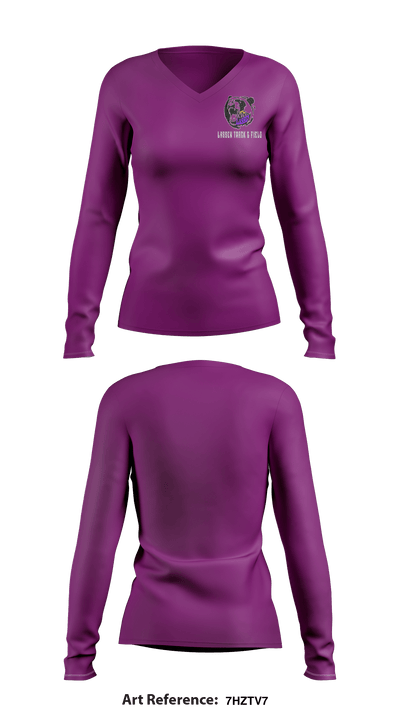 Lassen track & field 91737327 Women's Long Sleeve V-neck Shirt - 1