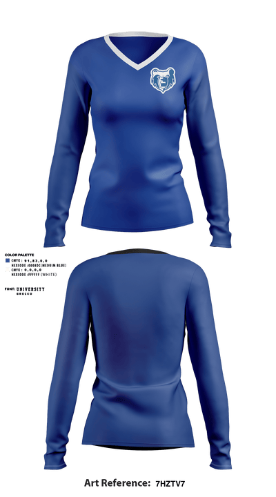 Kellogg Community College Basketball 22163643 Women's Long Sleeve V-neck Shirt - 1