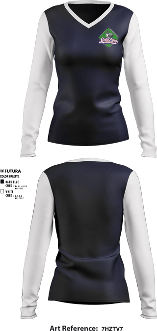 Women's Long Sleeve Vneck Shirt, The Strike Zone Omaha, Baseball, Teamtime, Team time, sublimation, custom sports apparel, team uniforms, spirit wear, spiritwear, sports uniforms, custom shirts, team store, custom team store, fundraiser sports, apparel fundraiser