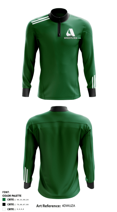 Aiea High School Wrestling 79734780 Quarter Zip Jacket - 1
