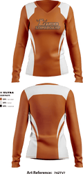 Lanier High School Cheer 4670851 Women's Long Sleeve V-neck Shirt - 1