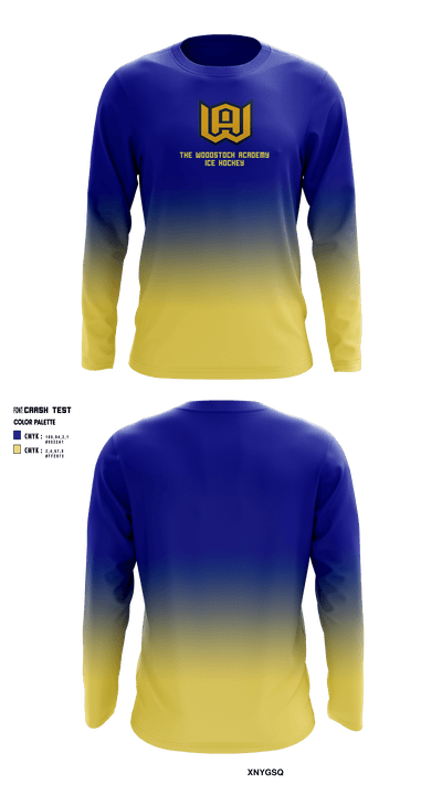 The Woodstock Academy Ice Hockey 54879346 Long Sleeve Performance Shirt - 1