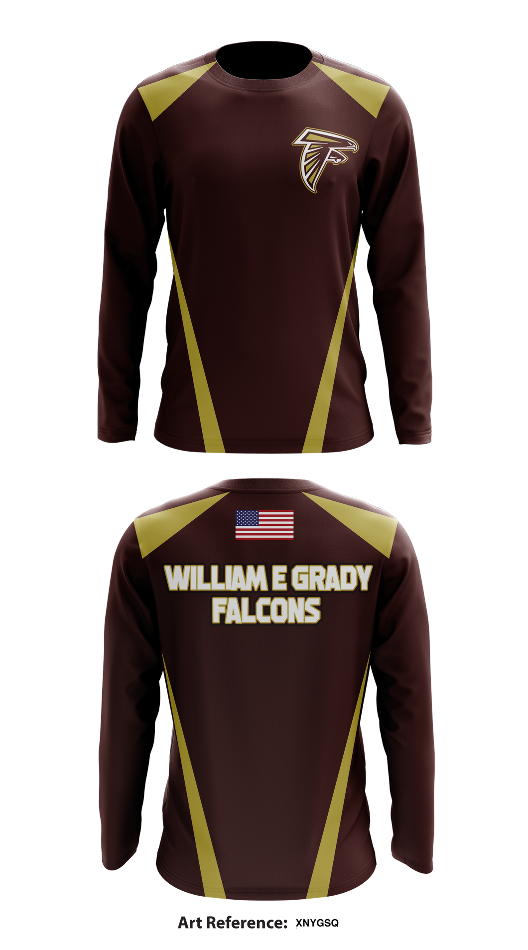 William E Grady Falcons 94595732 Long Sleeve Performance Shirt - 1