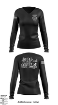 673rd QM CO 90997522 Women's Long Sleeve V-neck Shirt - 1