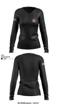528 Field Hospital HHC 70850434 Women's Long Sleeve V-neck Shirt - 1