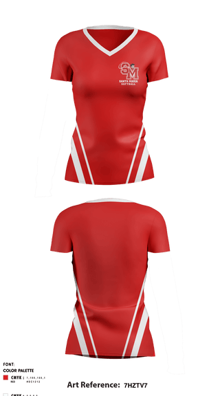 Women's Short Sleeve Vneck Shirt, Santa Maria High School Softball, Softball, Teamtime, Team time, sublimation, custom sports apparel, team uniforms, spirit wear, spiritwear, sports uniforms, custom shirts, team store, custom team store, fundraiser sports, apparel fundraiser