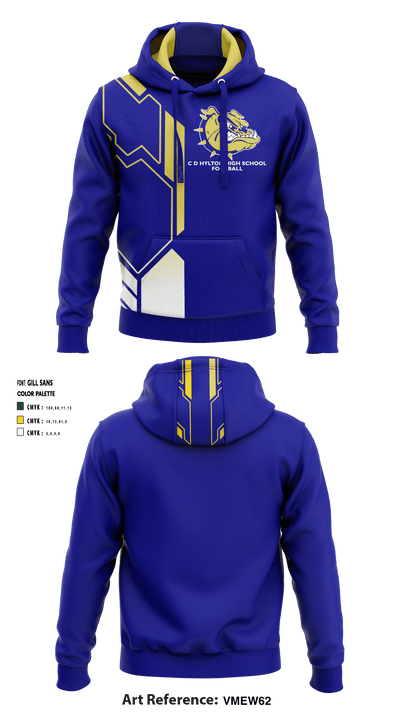 C D Hylton High School Football 65494707 Hoodie - 1