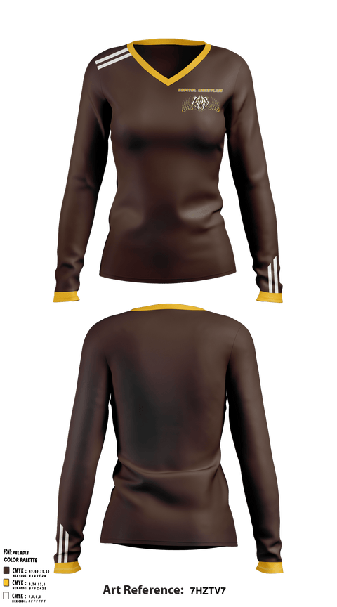 Women's Long Sleeve Vneck Shirt, Capital High School Wrestling, Wrestling, Teamtime, Team time, sublimation, custom sports apparel, team uniforms, spirit wear, spiritwear, sports uniforms, custom shirts, team store, custom team store, fundraiser sports, apparel fundraiser