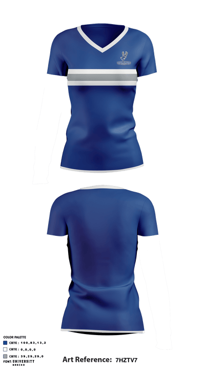 Deer Creek High School Golf 28128572 Women's Short Sleeve V-neck Shirt - 1