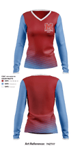 Marian Central Catholic High School Golf 2343117 Women's Long Sleeve V-neck Shirt - 1
