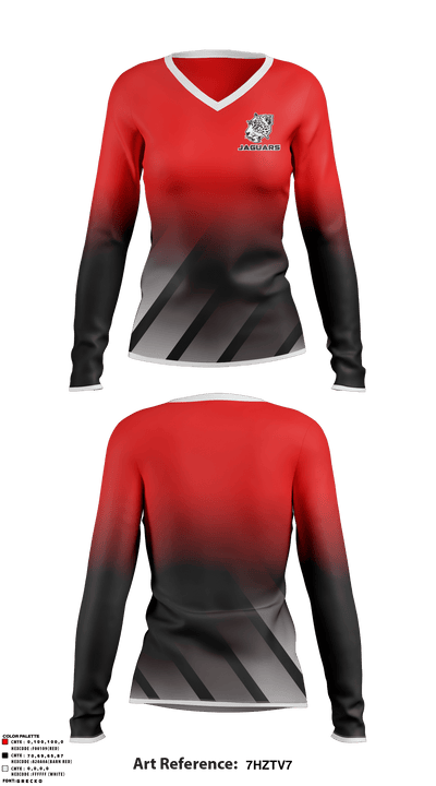 Jaguars 58763686 Women's Long Sleeve V-neck Shirt - 1