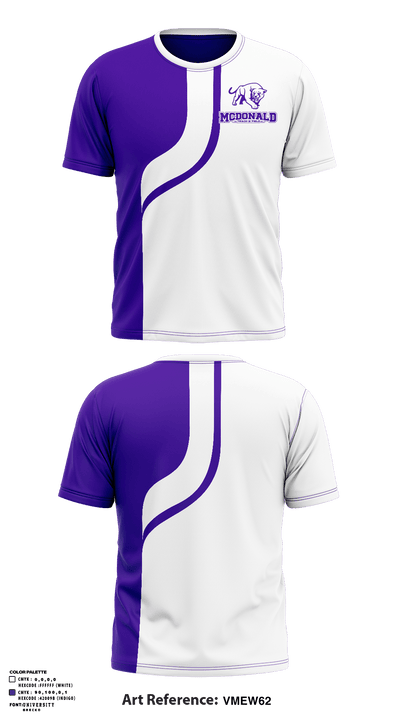Mcdonald Junior High Track & Field 34814237 Short Sleeve Performance Shirt - 1
