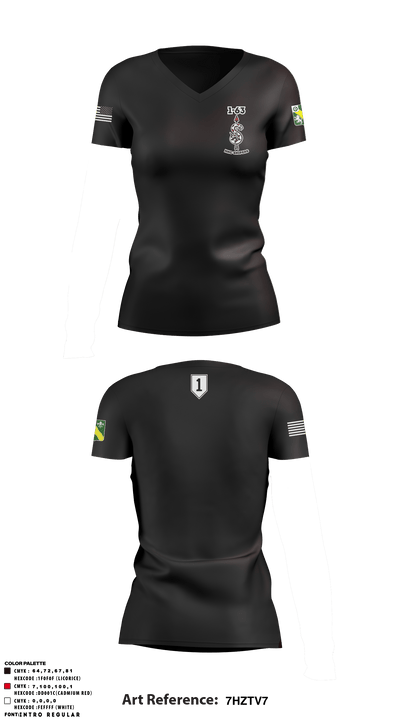 HHC 1-63AR Snipers 84221714 Women's Short Sleeve V-neck Shirt - 1