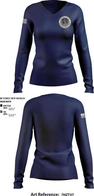 Women's Long Sleeve Vneck Shirt, , Navy, Teamtime, Team time, sublimation, custom sports apparel, team uniforms, spirit wear, spiritwear, sports uniforms, custom shirts, team store, custom team store, fundraiser sports, apparel fundraiser