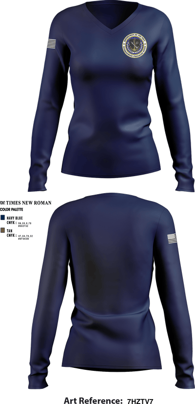 Navy International Programs Office 21438781 Women's Long Sleeve V-neck Shirt - 3