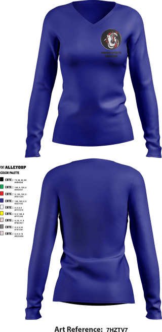 Women's Long Sleeve Vneck Shirt, Venom Sports Training, Men's Basketball, Teamtime, Team time, sublimation, custom sports apparel, team uniforms, spirit wear, spiritwear, sports uniforms, custom shirts, team store, custom team store, fundraiser sports, apparel fundraiser