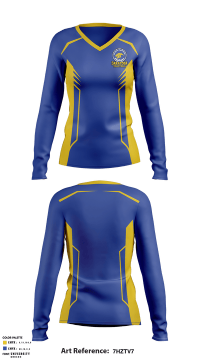 Saratoga High School Volleyball 52033671 Women's Long Sleeve V-neck Shirt - 1