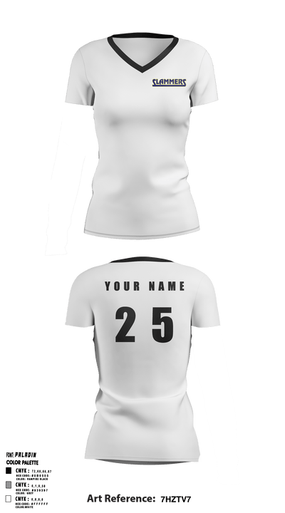Slammers FP 62521762 Women's Short Sleeve V-neck Shirt - 8