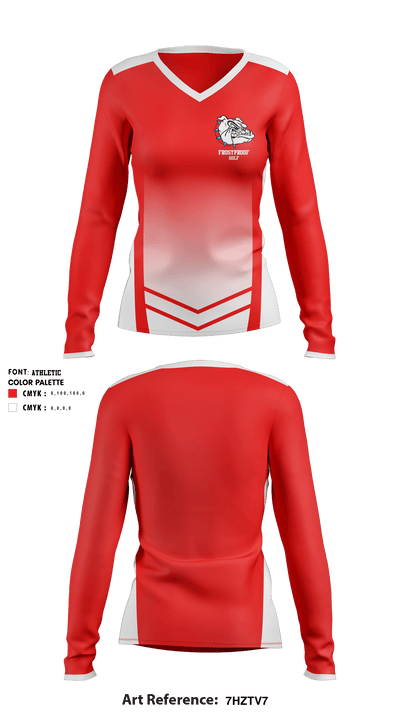 Frostproof High School Golf 61398851 Women's Long Sleeve V-neck Shirt - 1