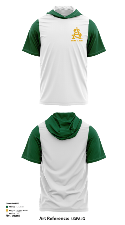 Saint Albert High School Baseball 33375339 Short Sleeve Performance Shirt with hood - 6