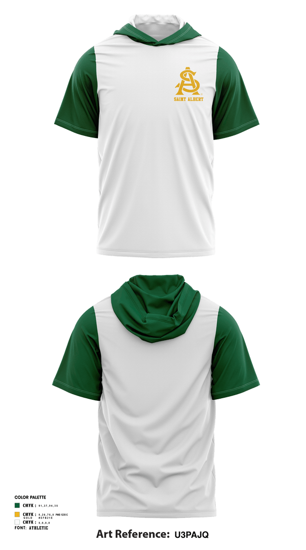 Short Sleeve Performance Shirt with hood, Saint Albert High School Baseball, Baseball, Teamtime, Team time, sublimation, custom sports apparel, team uniforms, spirit wear, spiritwear, sports uniforms, custom shirts, team store, custom team store, fundraiser sports, apparel fundraiser