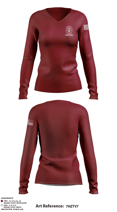 Medcom 51626865 Women's Long Sleeve V-neck Shirt - 1