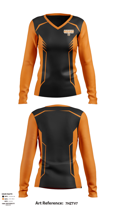 Portage Northern High School volleyball 84298477 Women's Long Sleeve V-neck Shirt - 1