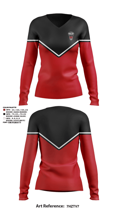 Bathlacrosse 7231780 Women's Long Sleeve V-neck Shirt - 1