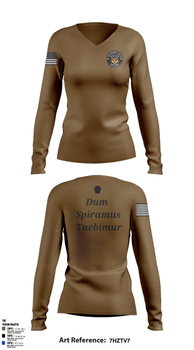 Fox company 2/104th avn 96762502 Women's Long Sleeve V-neck Shirt - 3