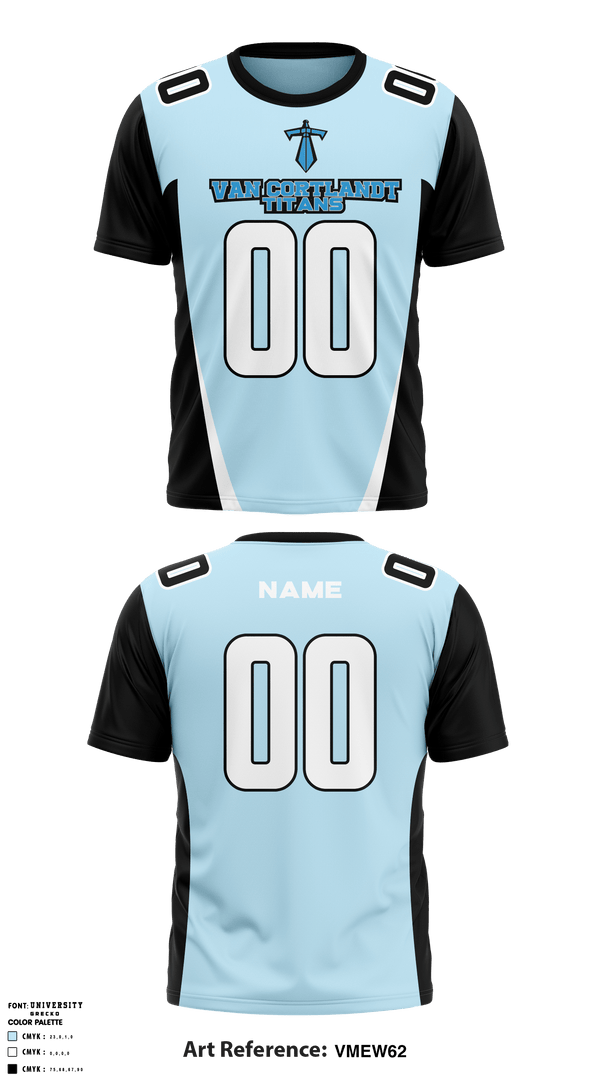 Short Sleeve Performance Shirt, Van Cortlandt Titans, Football, Teamtime, Team time, sublimation, custom sports apparel, team uniforms, spirit wear, spiritwear, sports uniforms, custom shirts, team store, custom team store, fundraiser sports, apparel fundraiser