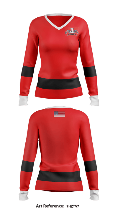 Bella Vista High School softball 97622292 Women's Long Sleeve V-neck Shirt - 1