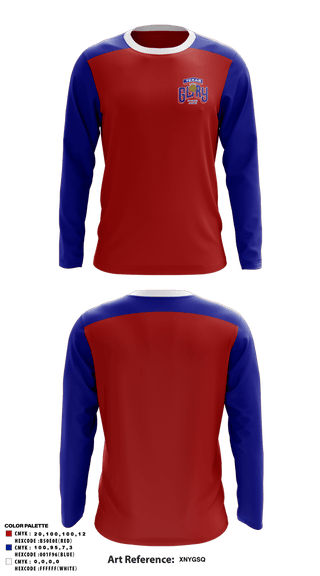 Long Sleeve Performance Shirt, Texas Glory, Softball, Teamtime, Team time, sublimation, custom sports apparel, team uniforms, spirit wear, spiritwear, sports uniforms, custom shirts, team store, custom team store, fundraiser sports, apparel fundraiser